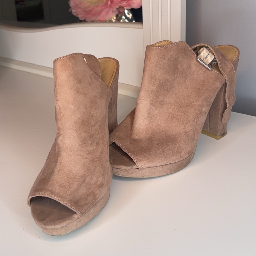 Brown block heels